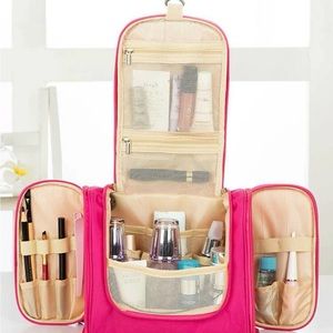 SHEIN Neon Pink Waterproof Hook Cosmetic Storage Bag